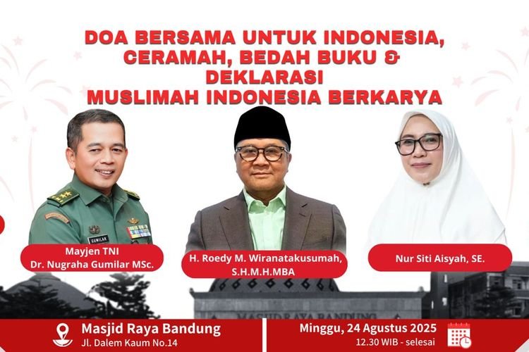 Satu Gebrakan Lagi Nazhir MRB, Hadirkan Mayjen TNI Dr.Nugraha dan Penulis Buku Muslimah Populer di 24 Agustus Meriahkan Bandung
