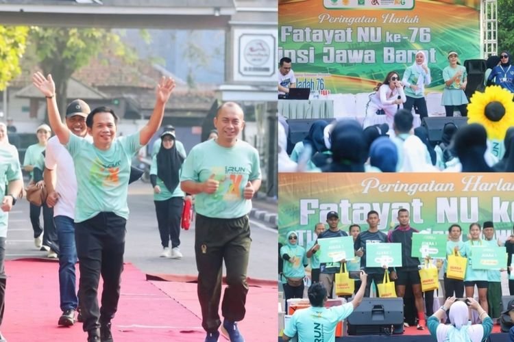 Meriah! Ribuan Peserta Padati Fun Run Harlah Fatayat NU ke-76 di Purwakarta